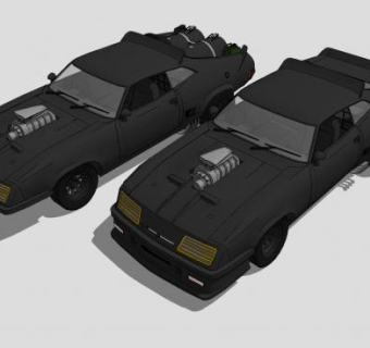 福特猎鹰XBGT巡逻警车SU模型下载_sketchup草图大师SKP模型