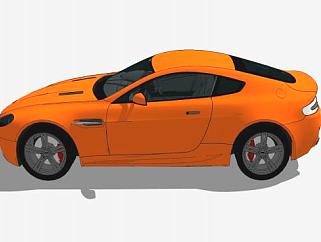 橙色阿斯顿马丁V8跑车SU模型下载_sketchup草图大师SKP模型