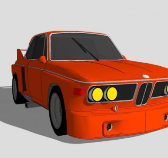 橙色宝马E9汽车SU模型下载_sketchup草图大师SKP模型