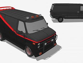 黑色雪佛兰G20汽车SU模型下载_sketchup草图大师SKP模型