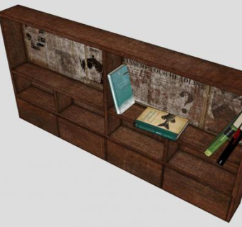 格伦盖复古书架SU模型下载_sketchup草图大师SKP模型