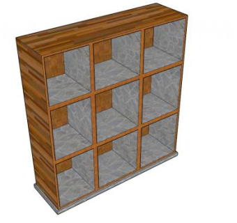 立方体书柜SU模型下载_sketchup草图大师SKP模型