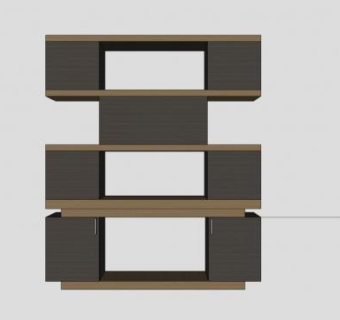 现代办公室家具书柜SU模型下载_sketchup草图大师SKP模型