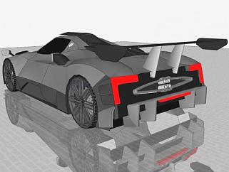 帕加尼C12赛车SU模型下载_sketchup草图大师SKP模型