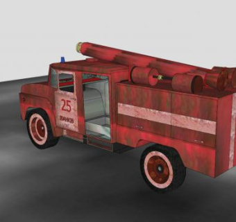 火警消防车SU模型下载_sketchup草图大师SKP模型