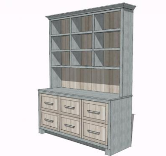 现代橱窗书柜SU模型下载_sketchup草图大师SKP模型