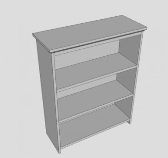 开放式三层书柜SU模型下载_sketchup草图大师SKP模型