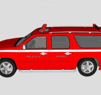 消防支援车辆SU模型下载_sketchup草图大师SKP模型