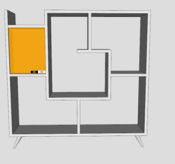 现代灯箱书柜SU模型下载_sketchup草图大师SKP模型