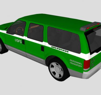 美国森林消防志愿人员运输车辆SU模型下载_sketchup草图大师SKP模型