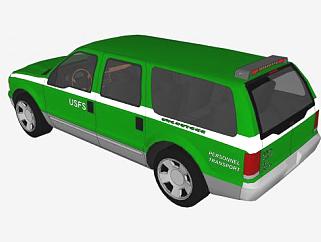 美国森林消防志愿人员运输车辆SU模型下载_sketchup草图大师SKP模型