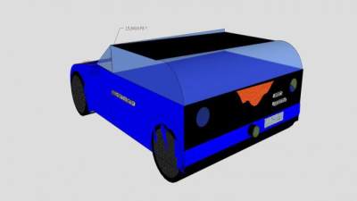 简易奥迪A3汽车警车SU模型下载_sketchup草图大师SKP模型