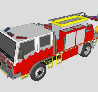 澳大利亚五十铃卡车消防车SU模型下载_sketchup草图大师SKP模型