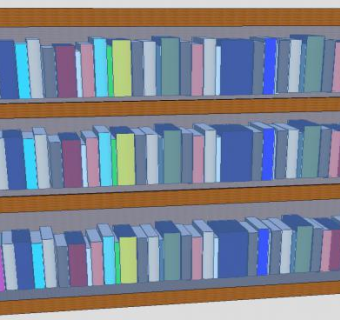 隔板玻璃式书架SU模型下载_sketchup草图大师SKP模型