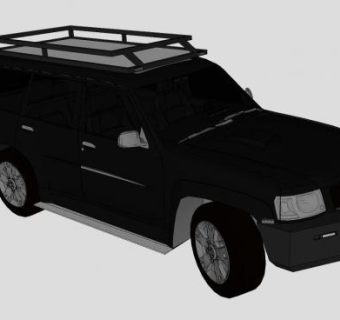 尼桑黑色巡逻SUV汽车SU模型下载_sketchup草图大师SKP模型