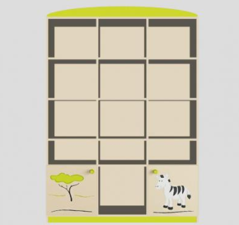 家居隔板式书柜SU模型下载_sketchup草图大师SKP模型