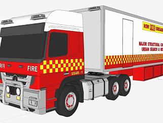 新南威尔士州奔驰消防车卡车SU模型下载_sketchup草图...