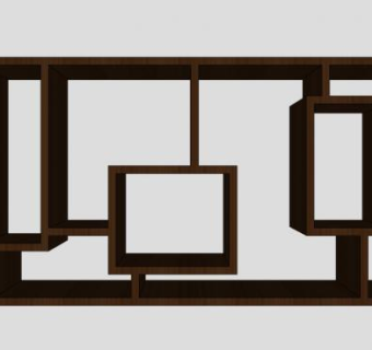 西方榆树倚墙式书柜SU模型下载_sketchup草图大师SKP模型