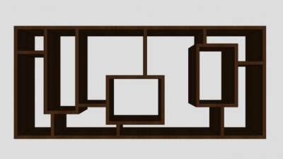 西方榆树倚墙式书柜SU模型下载_sketchup草图大师SKP模型