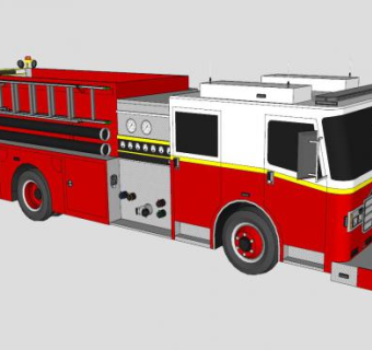 重卡型消防车SU模型下载_sketchup草图大师SKP模型