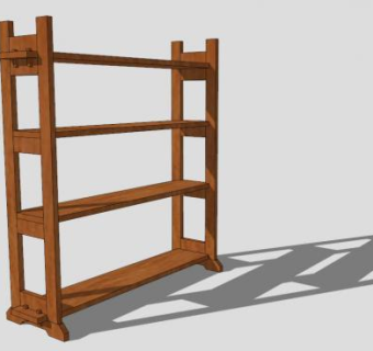 现代打翻书柜SU模型下载_sketchup草图大师SKP模型