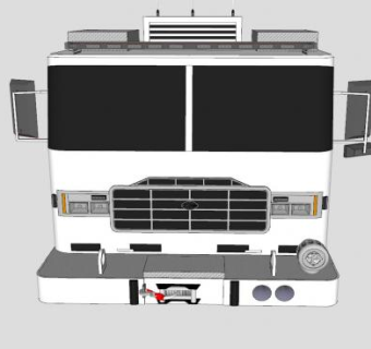 卡车车头驾驶室SU模型下载_sketchup草图大师SKP模型