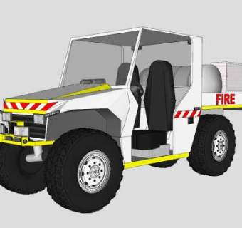 火警巡逻山地越野车SU模型下载_sketchup草图大师SKP模型