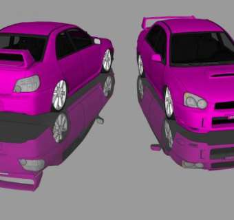 斯巴鲁紫色赛车SU模型下载_sketchup草图大师SKP模型