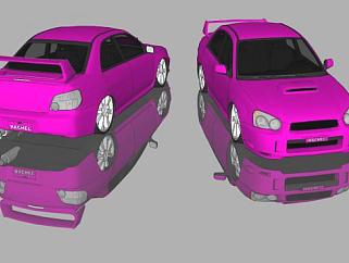 斯巴鲁紫色赛车SU模型下载_sketchup草图大师SKP模型