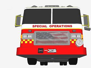 美国火警消防卡车SU模型下载_sketchup草图大师SKP模型
