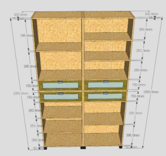 中式板式书架SU模型下载_sketchup草图大师SKP模型