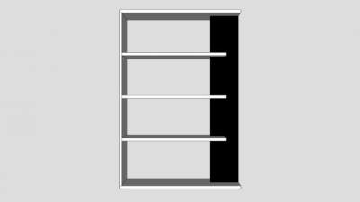 高光泽书柜SU模型下载_sketchup草图大师SKP模型