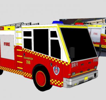 新南威尔士州消防车SU模型下载_sketchup草图大师SKP模型
