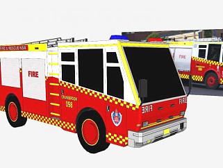 新南威尔士州消防车SU模型下载_sketchup草图大师SKP模型
