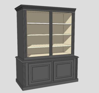 书香四溢书柜SU模型下载_sketchup草图大师SKP模型