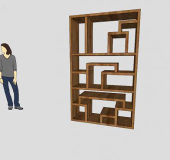 阿亚纳板式书柜SU模型下载_sketchup草图大师SKP模型