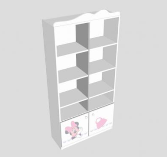 90米妮老鼠书柜SU模型下载_sketchup草图大师SKP模型