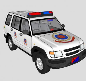 印度德里雪佛兰警车SU模型下载_sketchup草图大师SKP模型