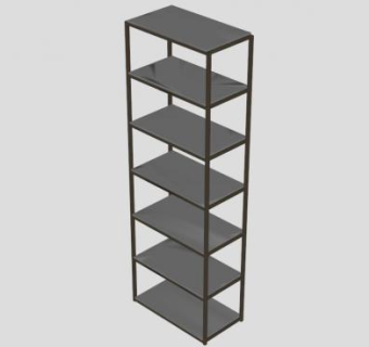 黑色架子书柜SU模型下载_sketchup草图大师SKP模型