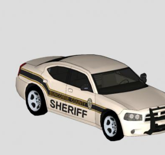 邦康道奇巡逻警车SU模型下载_sketchup草图大师SKP模型