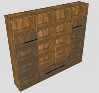 《天书》系列书架SU模型下载_sketchup草图大师SKP模型