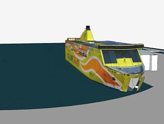 卡纳维拉尔港邮轮SU模型下载_sketchup草图大师SKP模型