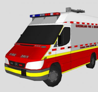 技术救援车面包车SU模型下载_sketchup草图大师SKP模型