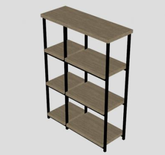 简易隔板式书柜SU模型下载_sketchup草图大师SKP模型
