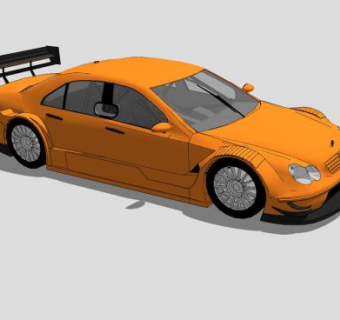 奔驰C级W203赛车SU模型下载_sketchup草图大师SKP模型