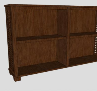 现代隔板式2层书柜SU模型下载_sketchup草图大师SKP模型