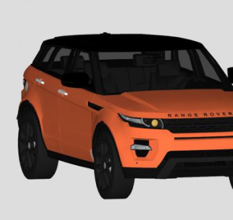 橙色路虎SUV汽车SU模型下载_sketchup草图大师SKP模型