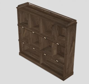 立方体实木书柜SU模型下载_sketchup草图大师SKP模型