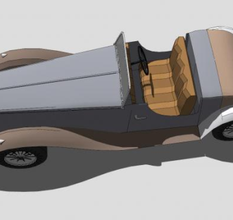 1920款古董车SU模型下载_sketchup草图大师SKP模型