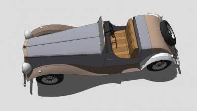 1920款古董车SU模型下载_sketchup草图大师SKP模型